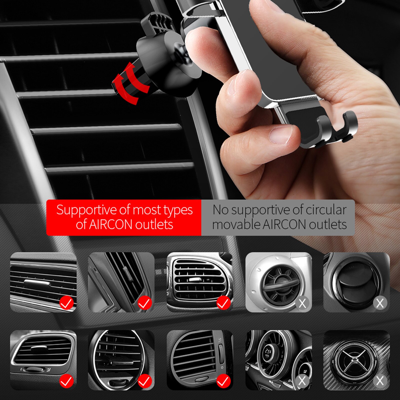 Universele Auto Houder Voor Auto Dashboard Voorruit Air Vent Auto Release Telefoon Mount Antislip Telefoon Stand