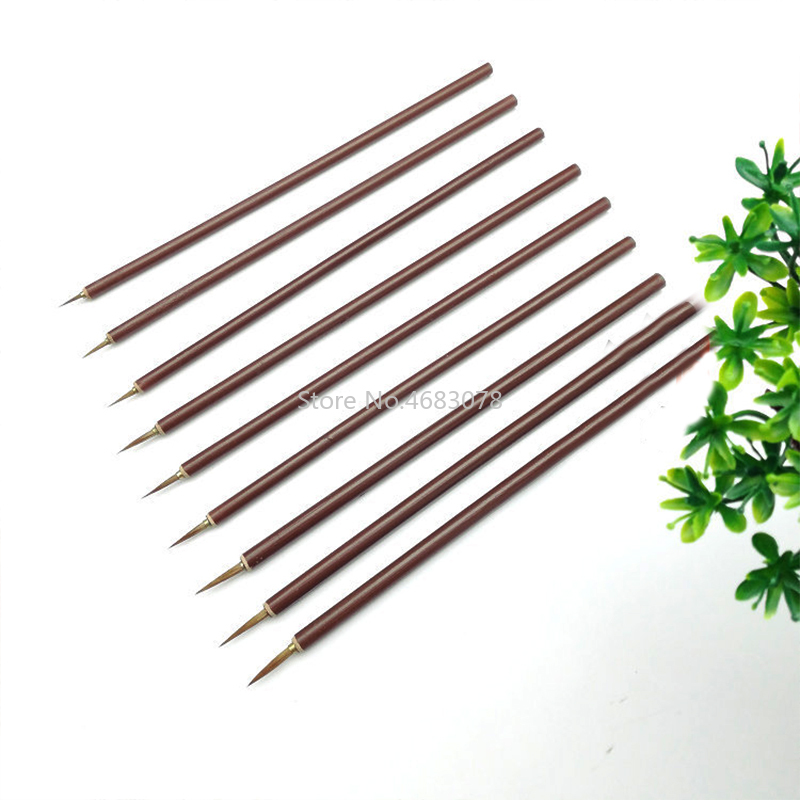 Juego de pinceles con cabeza de Metal para pintura, juego de pinceles finos para caligrafía china, pinceles para pintar, pinceles para pintura al óleo, 3 unids/set