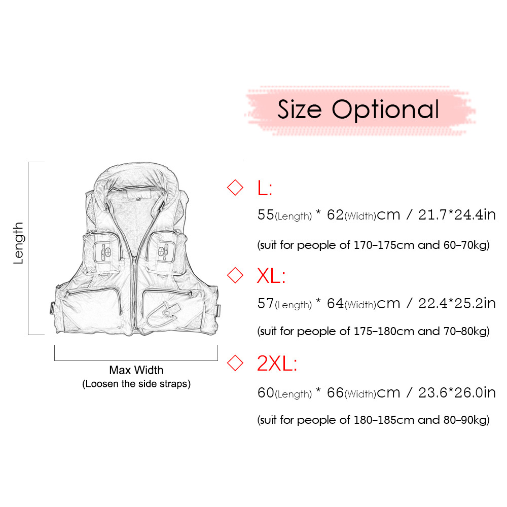 L-XXL Life Jacket Vest Fishing Polyester Adult Safety Life Jacket Survival Life Vest Swimming Boating Drifting