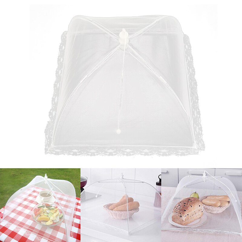 1pc vaskbart matdeksel sammenleggbart matparaply piknik grillfest anti forkjølelse myggnetttelt støvtette tallerkentrekk