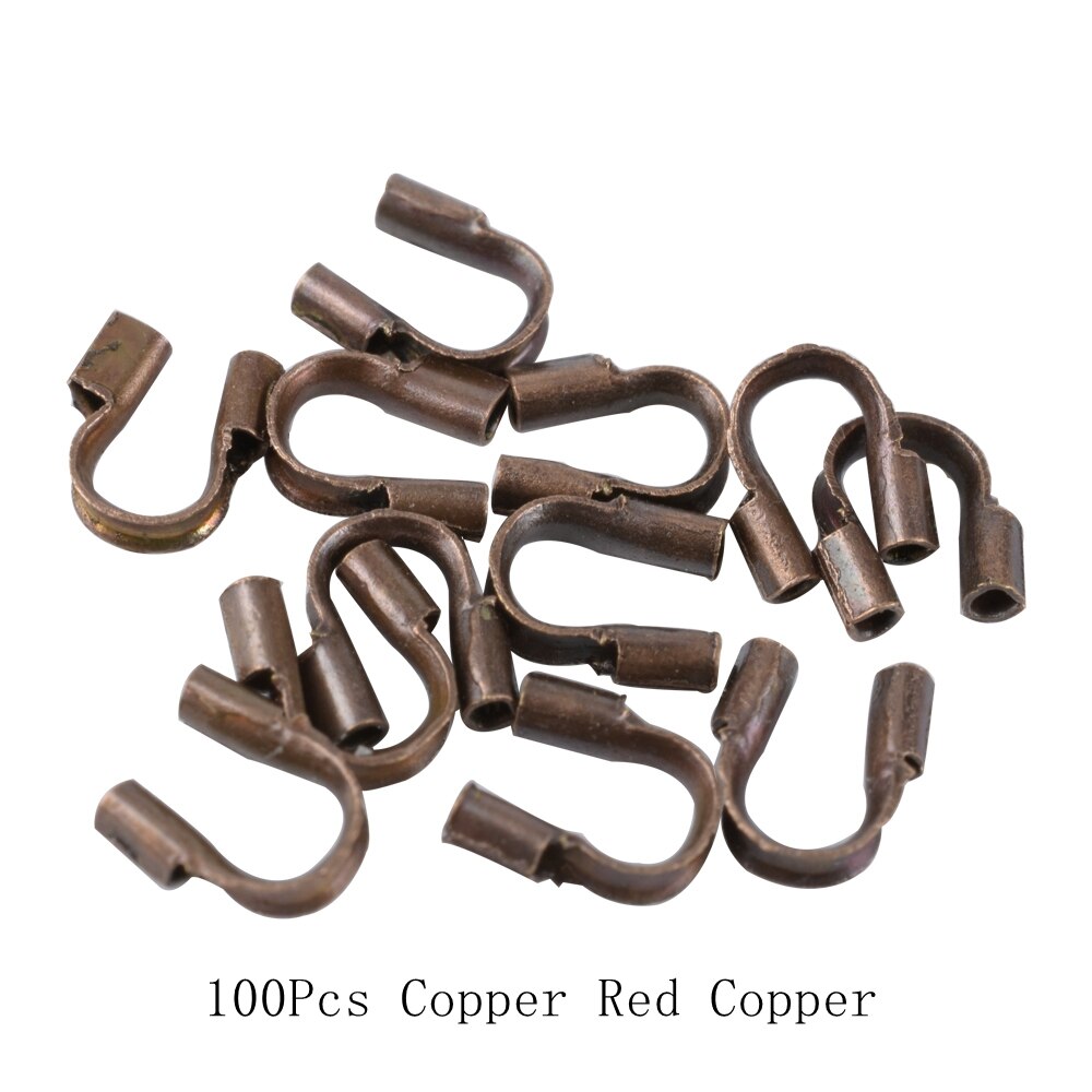 30-100 Stks/partij 4.5X4Mm Rvs Koperdraad Guard Protectors Loops U-vorm Connectoren Voor Sieraden maken Accessoires: Copper Red