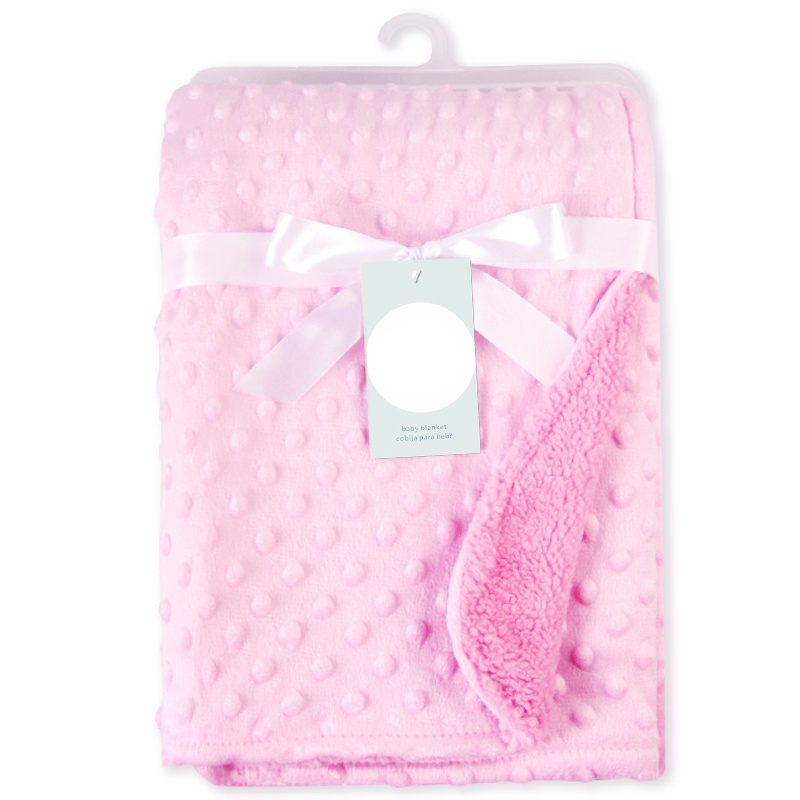 Couverture pour bébé et -né, couverture polaire douce et thermique, ensemble de literie d&#39;hiver solide, couette en coton pour nourrissons: Pink