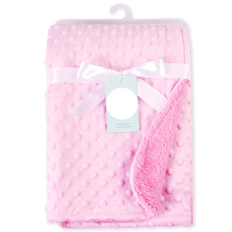 Baby Deken &amp; Inbakeren Pasgeboren Thermische Zachte Fleece Deken Winter Effen Beddengoed Set Katoenen Dekbed Baby Beddengoed Inbakeren Wrap: Pink