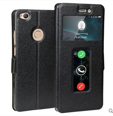 5.5 inch For ZTE Nubia Z11 NX531J case open the window Mobile phone battery back cover holster for For Nubia Z 11 filp phone bag: black