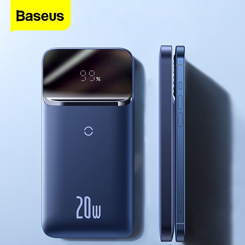 Baseus magnético sem fio power bank 10000mah usbc pd 20w carregador rápido bateria externa powerbank para iphone 12 13 pro max xiaomi