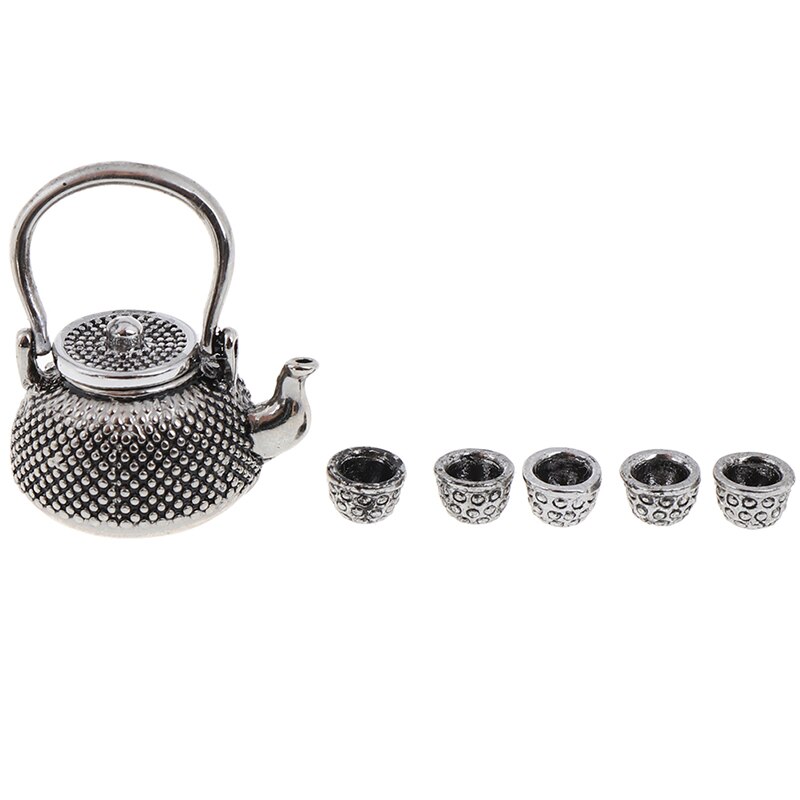 Vendita calda Tazza di Tè Insieme Teiera Bollitore 1: 12 della Mobilia del Dollhouse Miniature Sala Ware Cucina FAI DA TE Giocattolo Del Bambino Regalo Di Natale: 3