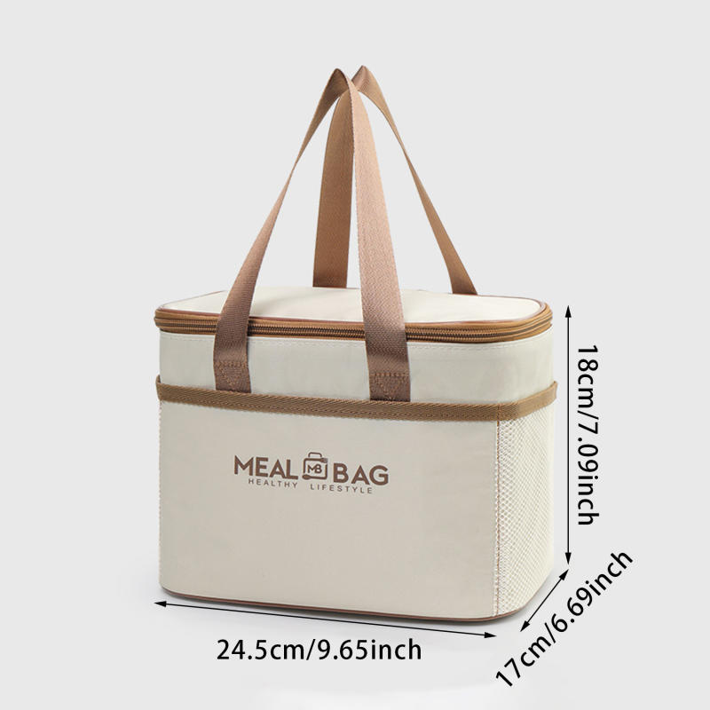 Square Insulated Lunch Bag For Women Kids Cooler Thermal Bag Portable Bento Box Ice Pack Tote Work Food Pouch Picnic Container: black