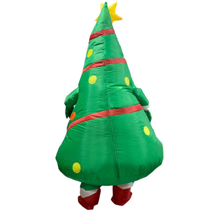 D55E Kerstboom Springkussens Volwassen Kerstman Dress Up Props Grappige Opblaasbare Kerstboom Kleding
