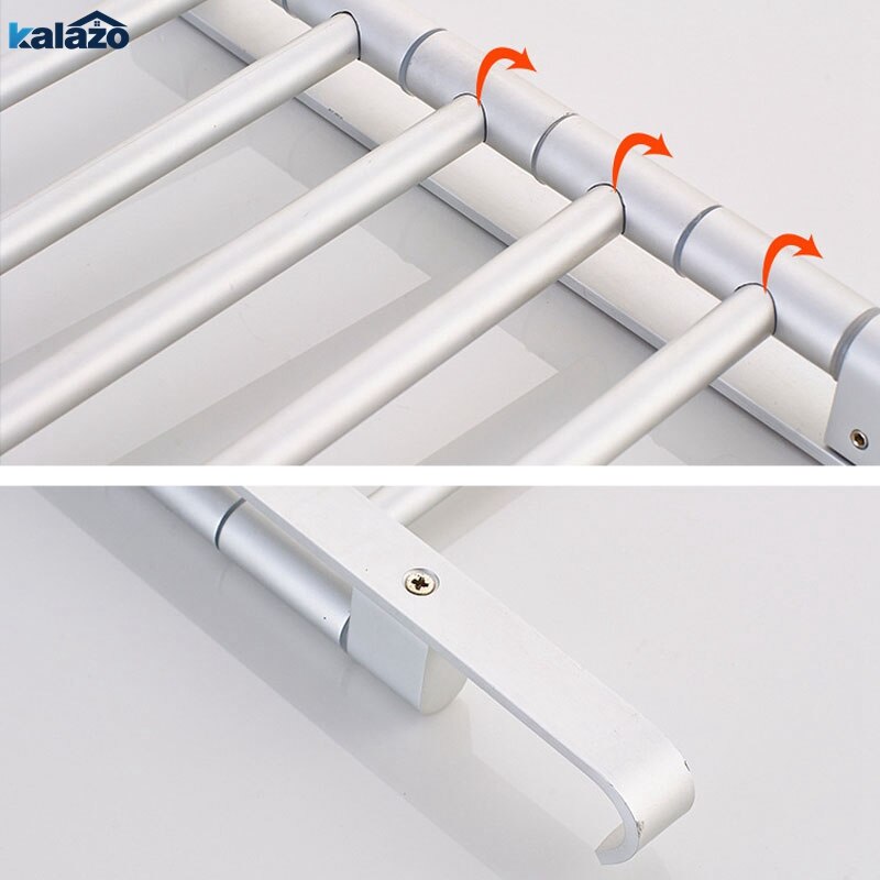 2/3/4/5 Rods Towel Bar Rotating Towel Rack Bathroom Kitchen Wall-mounted Towel Polished Rack Holder Hardware Accessory