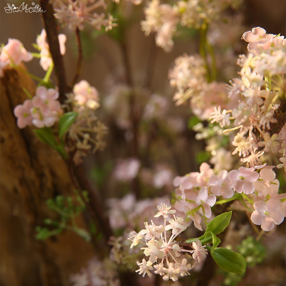 Flores artificiales de rama larga para decoración del hogar, sauce nevado, hecho al Sol, para boda y granja