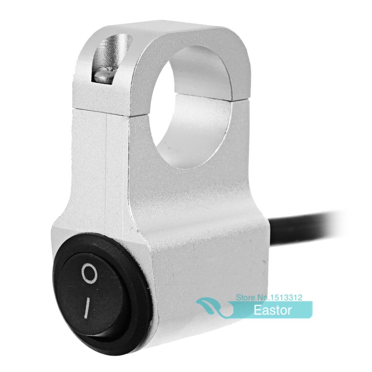 12v 16A Motorcycle CNC Aluminium Alloy Rocker Waterproof Switches 7/8" 22mm Handlebar Headlight Switch with LED & Compass: Silver