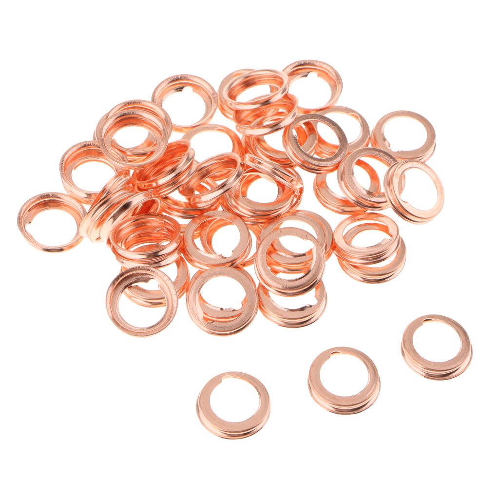 50Pcs M12 Metal Copper Oil Drain Plug Crush Washers Gaskets For