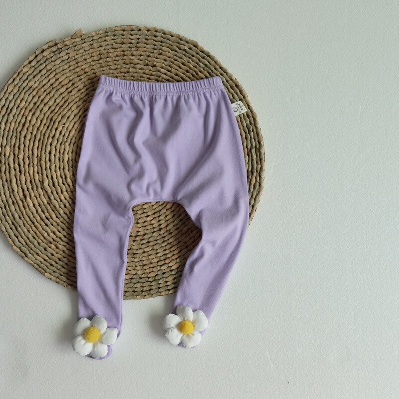 Baby leggings peuter meisjes katoenen broek lente herfst schattige kleur broeken buiten bloemen broeken 0-24 m