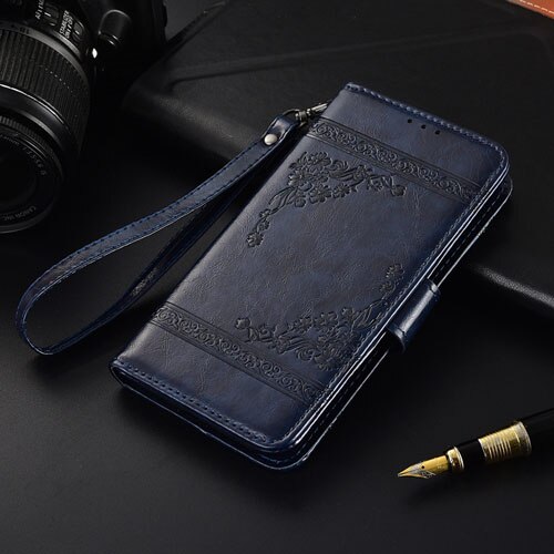 For Samsung J3 J330 SM-J330F Wallet Leather Case For On Samsung Galaxy J3 Cover For Samsung J330 J32017 J 330 Capa: oil-Blue