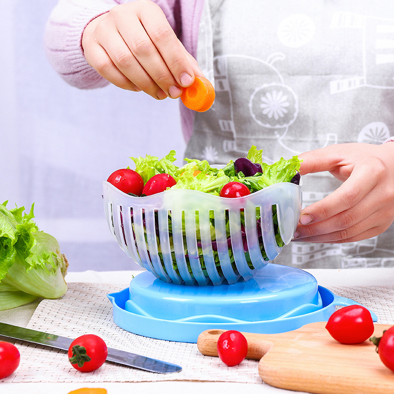 Saladesnijder, kom, fruithakker, snijmachine, multifunctionele salademaker, fruit- en groentesnijder, keukengadget, snijder