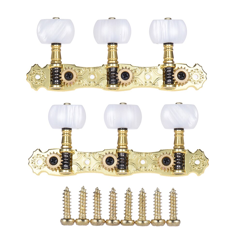 6Pcs Chitarra Classica String Machine Heads Tuning Pioli Chiavi - 3