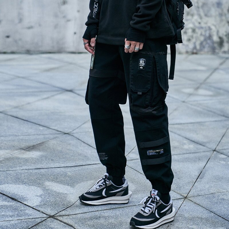 neue Hüfte hüpfen Jogger Ladung Hosen Männer Harem Hosen Multi-Tasche Bänder Baumwolle Mann Jogginghose Streetwear lässig Herren hosen