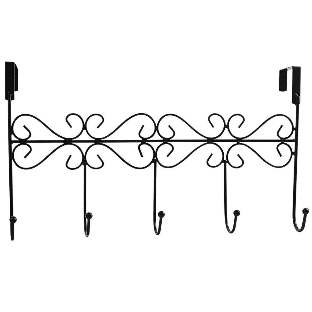Over Door Hanger Rack 5 Hooks Decorative Ognazier Hook rack Stylish Retro Over Door Hanger for Home Office Use: Default Title