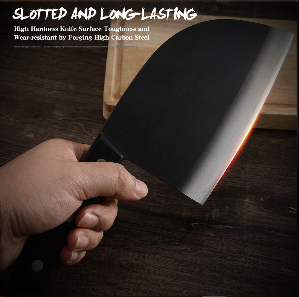 XYj Handmade Butcher Knife With Sheath 7Inch Stainless Steel Cleaver Kitchen Knives Tool Chopping Chinese Chef Knife Wood Handle