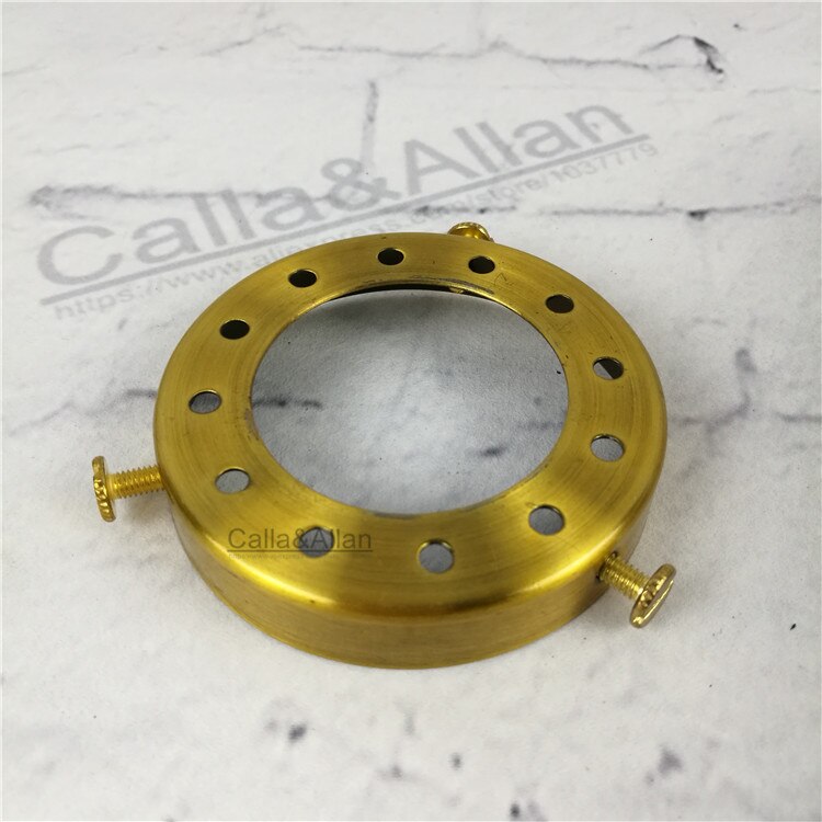 E27 Houder D70mm * H12mm Lampenkap Ring Fitter Ijzeren Schaduw Vaste Cup Vintage DIY Verlichting Schaduw en Socket Aangesloten Houder: Goud