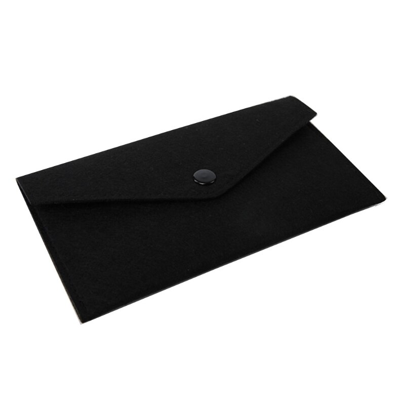Unisex Draagbare Vilt Portemonnee Multifunctionele Kaarten Slijtvaste Telefoon Tas Mobiele Telefoon Paspoort Opslag Pocket Change Bag: Black