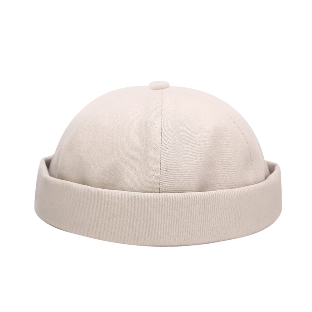 hommes rue décontracté Docker marin Biker chapeau boucle bonnet bonnet sans bride unisexe citrouille Vintage marine bonnets: Beige