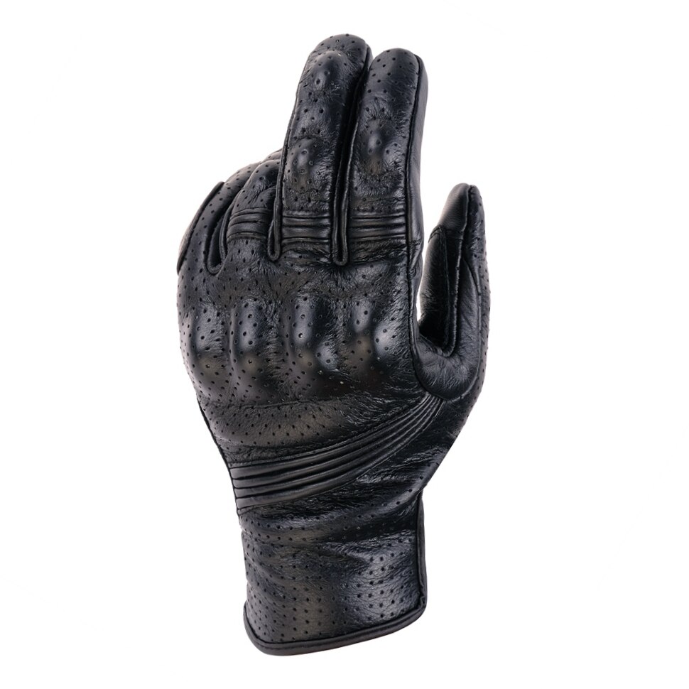 Retro Perforated Leather Motorcycle Gloves Cycling Moto Motorbike Protective Gears Motocross Glove winter man women bike