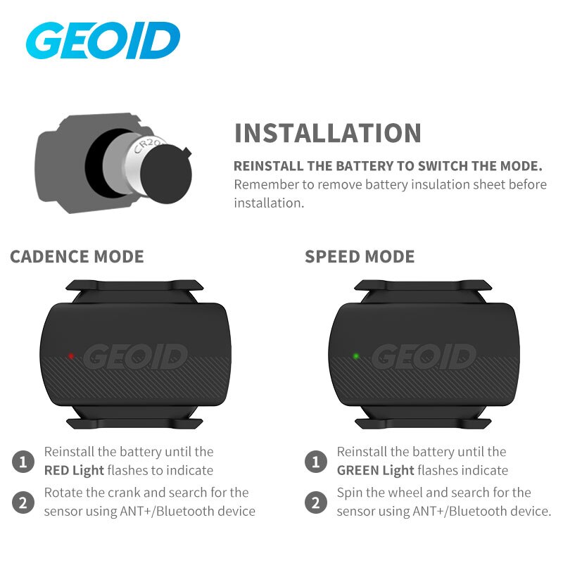 Geoïde Fiets Cadans Snelheidssensor Fietsen Computer Snelheidsmeter Ant Bluetooth Mtb Fiets Compatibel Voor Garmin Igpsport Bryton