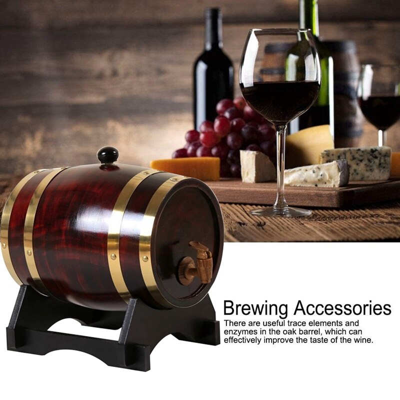 1.5L Whiskey Barrel Dispenser Aging Barrels Home Whiskey Barrel Decanter For Wine Spirits Beer And Liquor