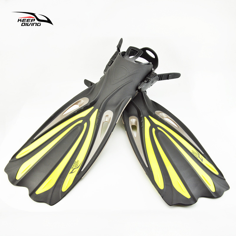 Houden Duiken Duiken Lange Vinnen Verstelbare Snorkelen Zwemmen Flippers Open Hak Scuba Speciale Voor Duiken Laarzen Schoenen Monofin Gear: Yellow / M