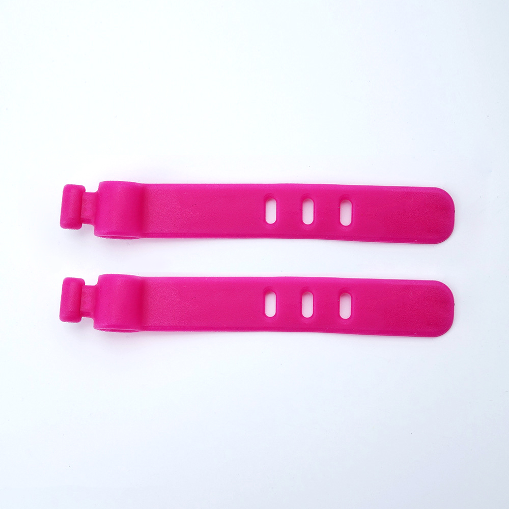 Silicone Tie Cable Organizer Phone Cable Multipurpose Winder Holder Clip For Mouse Earphone Wire Organizer 2Pcs/Lot: 2PCS Rose Red