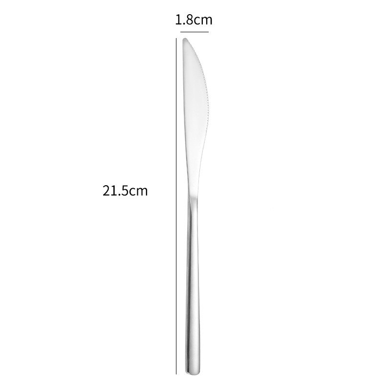 Flat Handle Stainless Steel Steak Knife Butter Marmalade Knives Cheese Blades Beautiful Tableware Kitchen Accessories: Silver