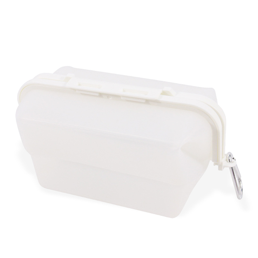 Kitchen Silicone Food Storage Bag Reusable Vegetable Container Collapsible Fruit Microwave Heating Lunch Holder Pouch Organizer: White