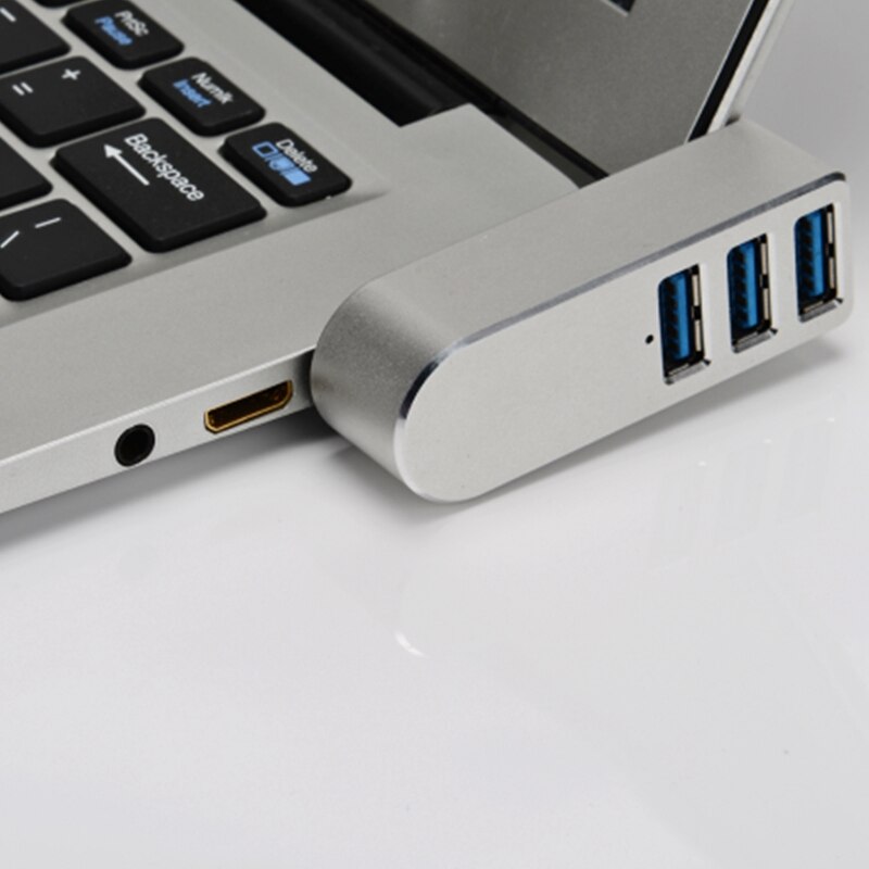 Premium 3-Poort Aluminium Mini Usb 3.0 Hub ,90 °/180 ° Graden Draaibaar, voor Pc, Laptop, Notebook Pc, Xps En Meer