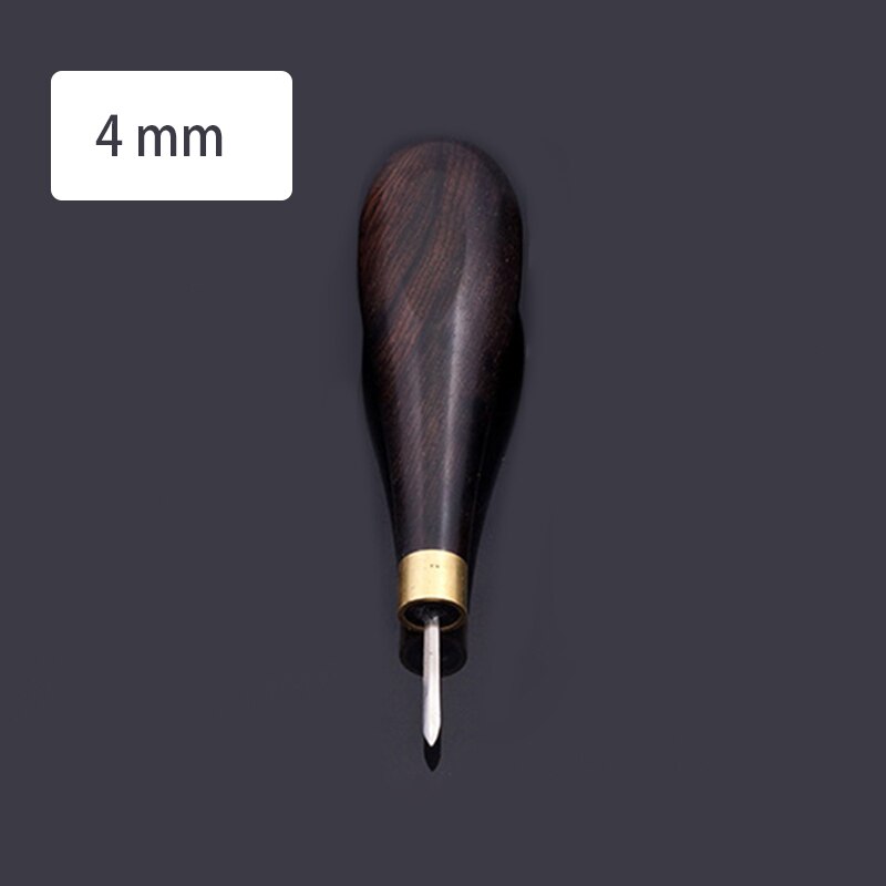 Leather Craft Awl 3mm 4mm 5-6mm DIY Leather Stitching Sewing Wooden Diamond Rhombus Awl Leathercraft Punch Tool: 4 mm