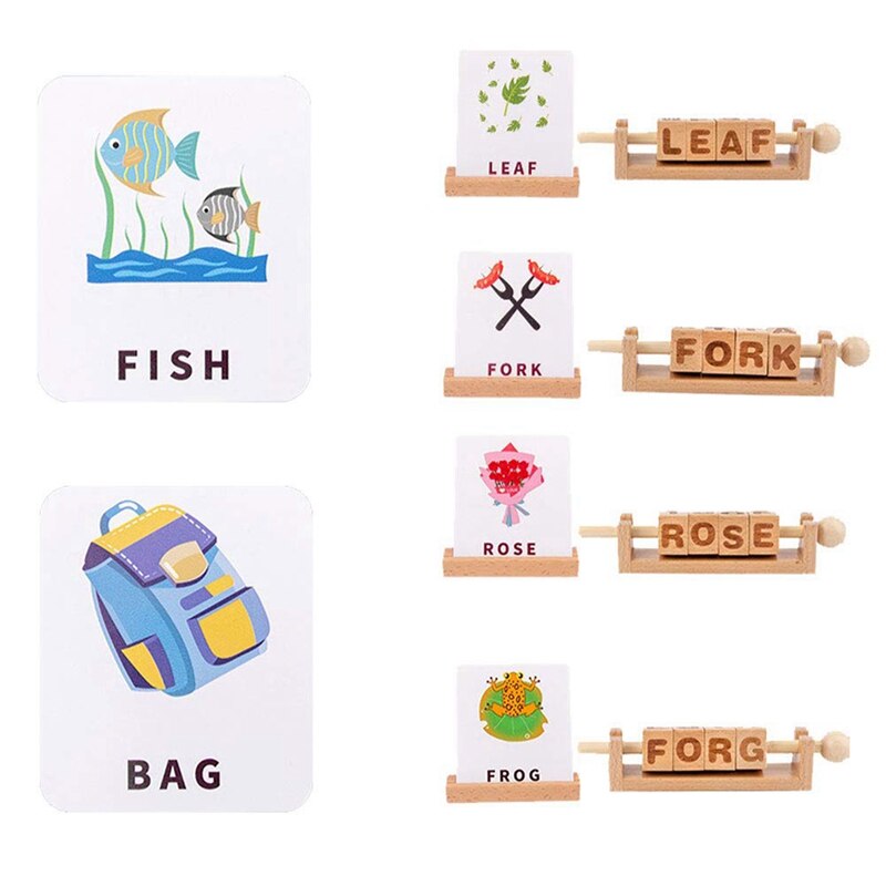 Bloques de madera en 3D, juego de aprendizaje de emparejamiento cognitivo, juguetes de tarjetas, juguete educativo