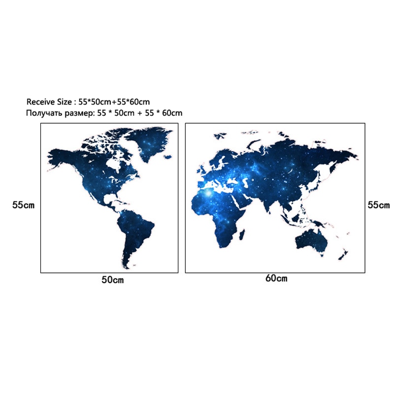 Star World map DIY Vinyl Wall Sticker Kids love Home Decor office Art Decals for 3D stickers Wallpaper decoration