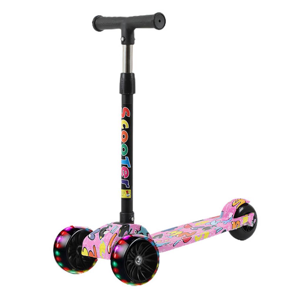 Kind Roller Falten Tretroller Einstellbar Höhe Skateboard Für Kinder Mit LED Licht Kateboard Outdoor Kinder Fuß Roller: B