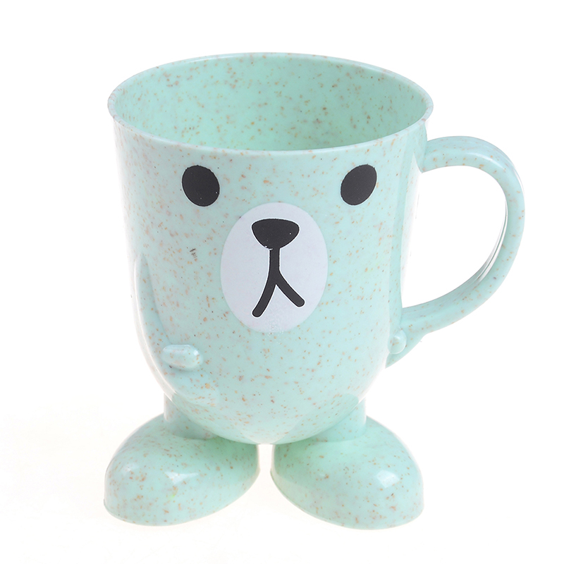 Karikatur Baby Waschen Tasse Wasser Tassen freundlicher Baby Bambus Zahnbürste Tasse Baby Ausbildung Tassen für freundlicher Lernen Trinken Fütterung Flaschen: Grün