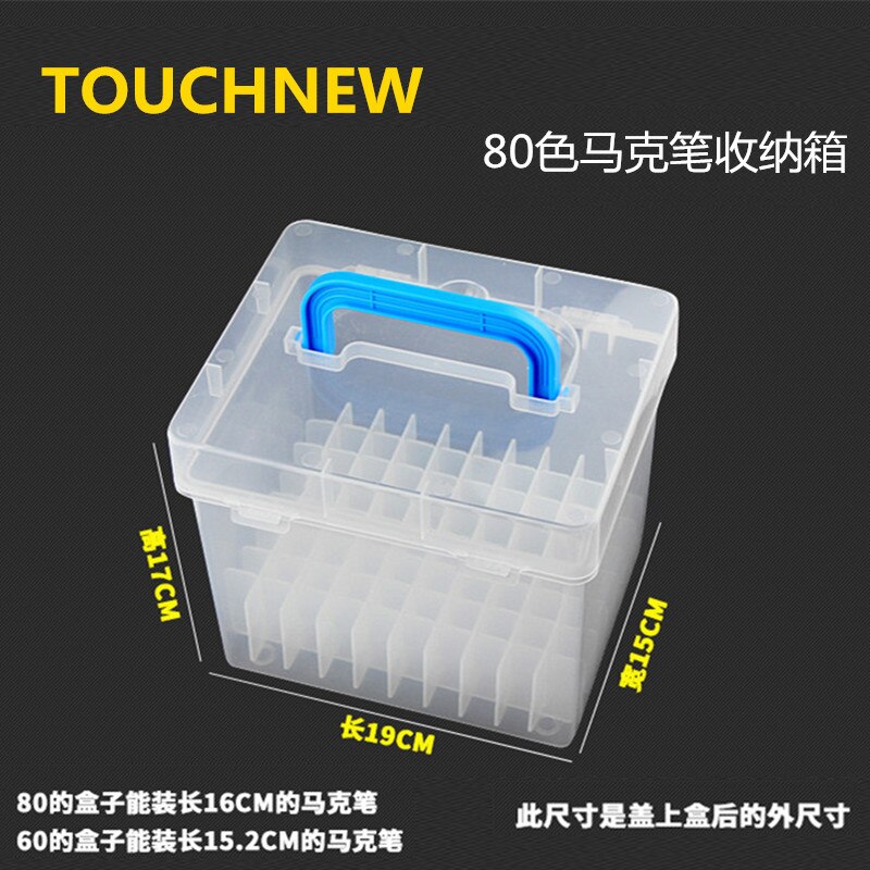 Mark Pen Special Transparent Box Compartment Box, Mark Pen Display Box, Hard Plastic Pencil Case 60 Colors 80 Colors