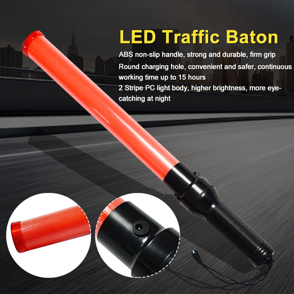 54cm LED Verkehr Staffelstab Polizei Fluoreszenz Anzeige glühen Licht Stock Signal Werkzeuge Blitz Warnung Hand Multifunktionale Zauberstab Safty