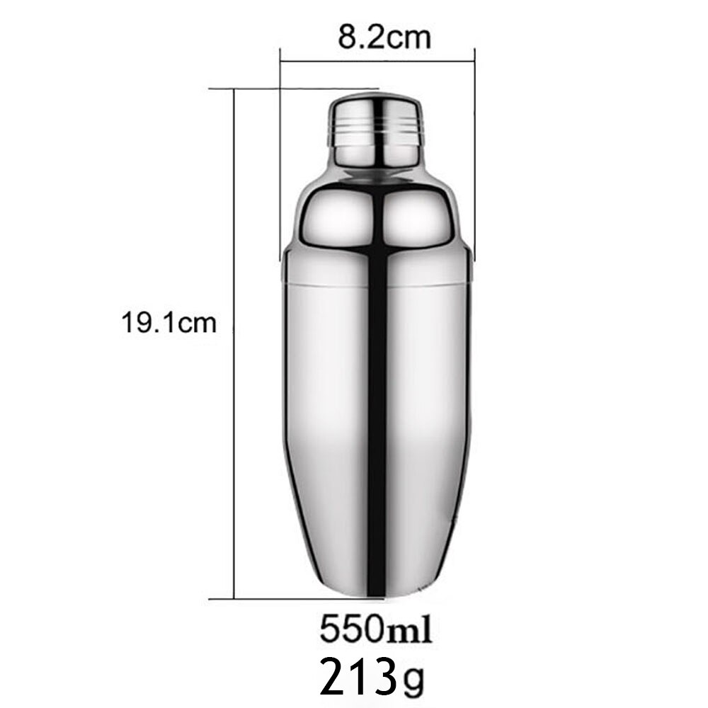 Stainless Steel Cocktail Shaker Bar Set Mixer Cocktail Shaker Wine Martini Boston Shaker Drinkware for Party Bar Tools 550/750ML: 1Pc 550ML