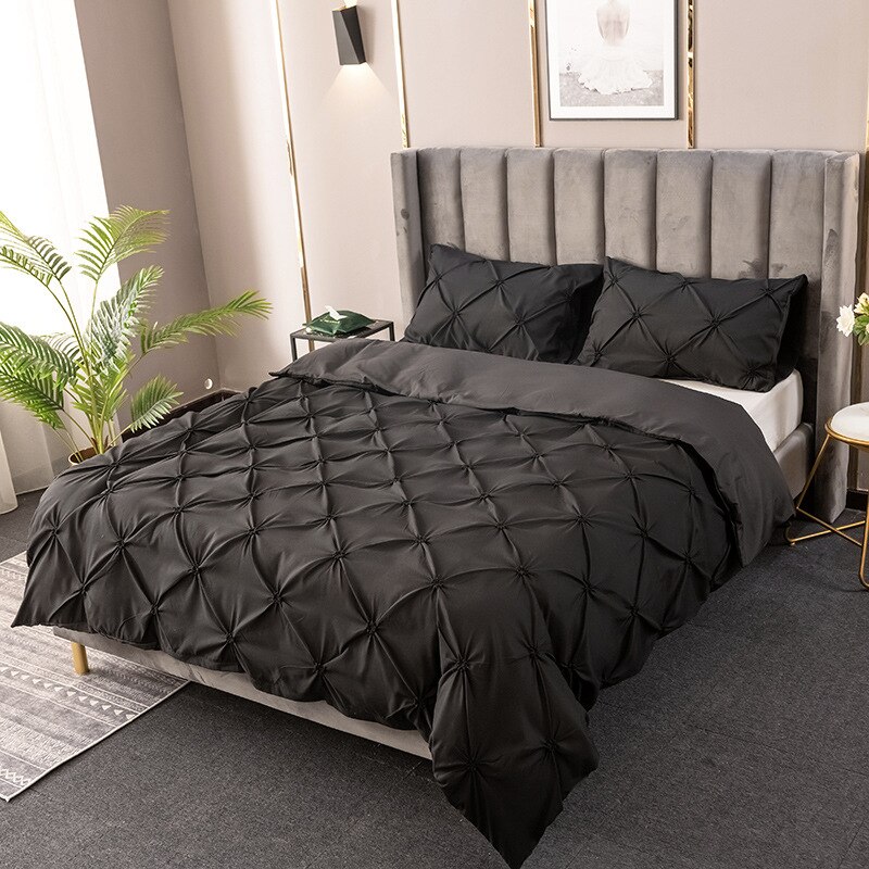 Luxe Bed Set Dekbed Beddengoed Sets Grijs Koning Dekbedovertrek Set Thuis Texile Geen Vel: Black / Vol