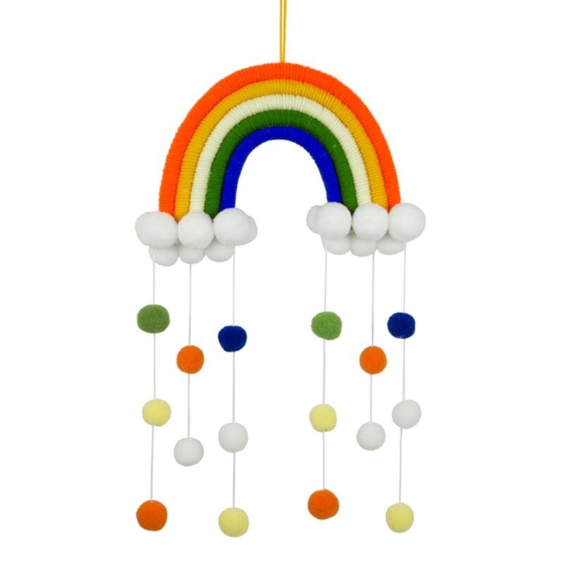 nordisch Regenbogen Wandteppich Handgemachte Weben Handarbeit schöNe Ornament freundlicher Zimmer Zauberstab Hängen Dekor: 7