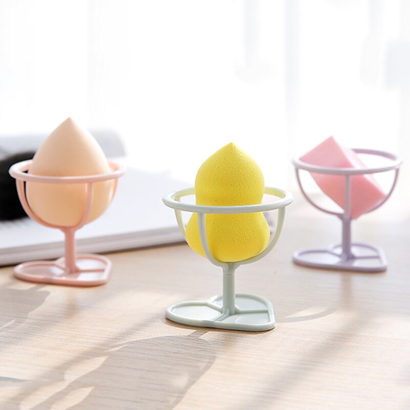 Random Color Sponge Gourd Makeup Powder Puff Beauty Shelf Holder Rack Egg Powder Puff Drying Bracket Box Dryer Organizer Tool