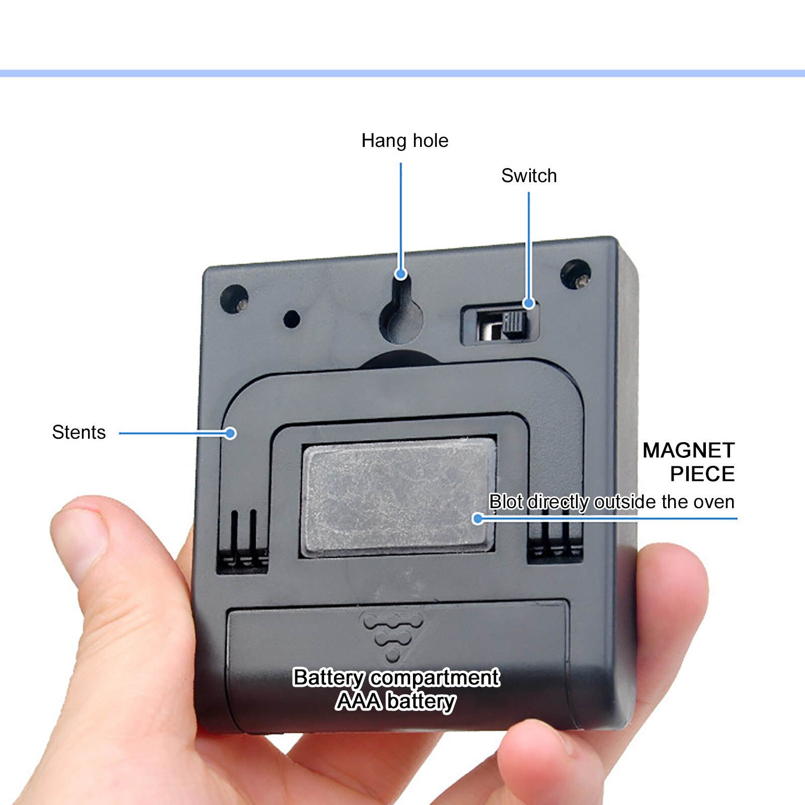 Digital Kitchen Timer Alarm Clock Timer 24 Hours Countdown Timer Black Stainless Steel Alarm Magnet Clock For Cooking Baking#40