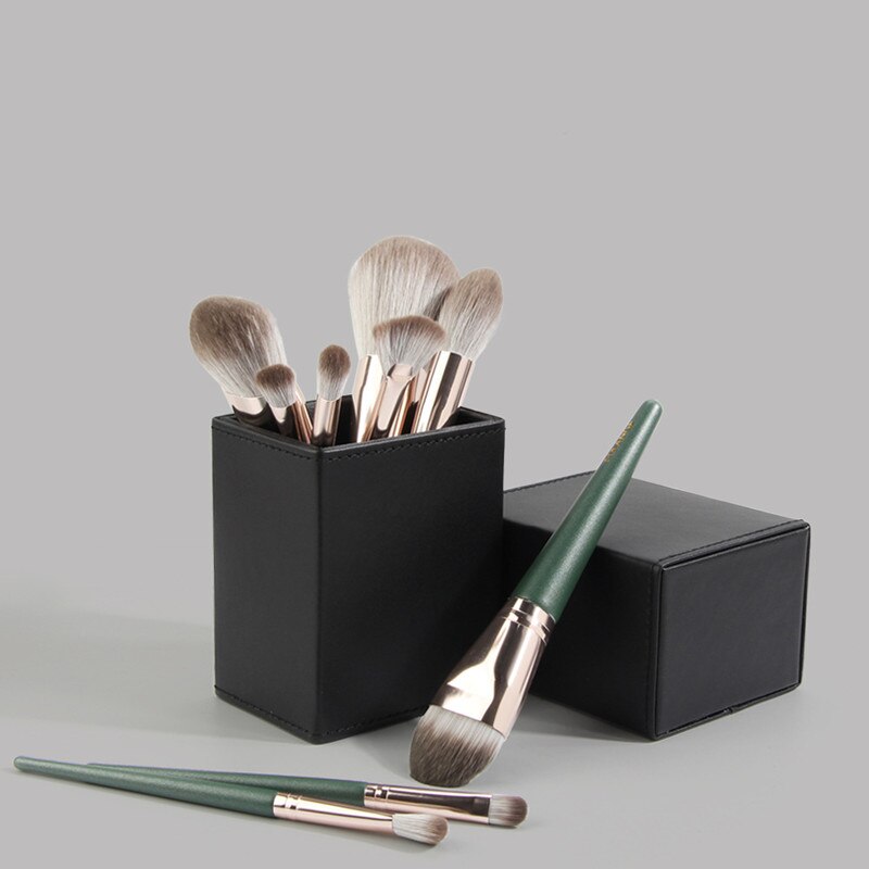 Make-Up Kwasten Houder Make Up Brush Pen Houder Cosmetische Tool Organizer Lege Draagbare Pu Lederen Container