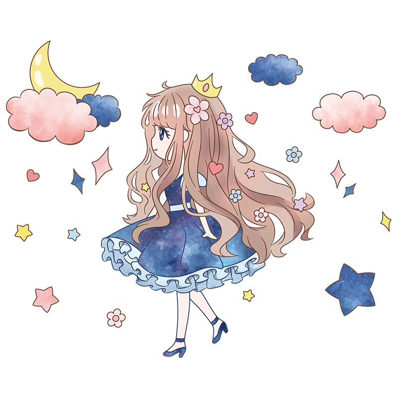 [shijuekongjian] Cartoon Girl Wall Stickers DIY Fl... – Vicedeal