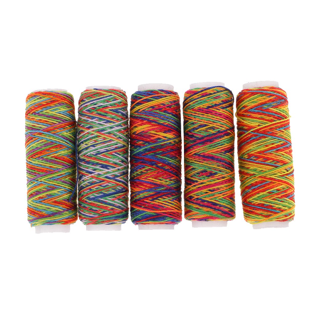 5Pcs Sewing Machine Threads String Polyester Colorful Handmade Crafts