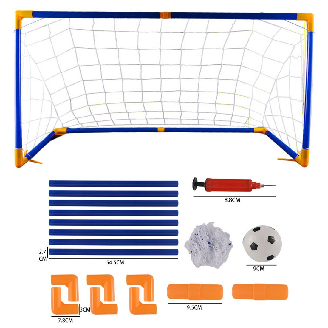118cm Large Size Portable Folding Children Football Net Door Sports Toys Set Football Gate Soccer Inflator